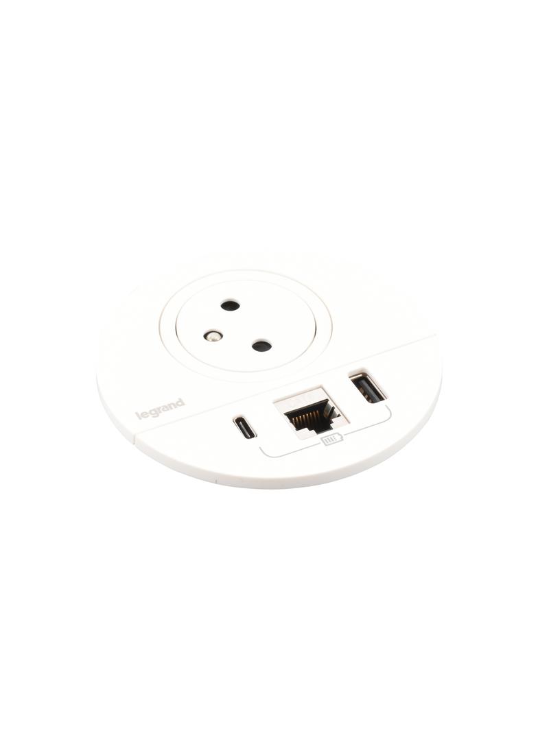 INCARA: DISQ 80 - 2P+Z / USB A+C / RJ45 - 2,0 M-BIAŁY, Legrand