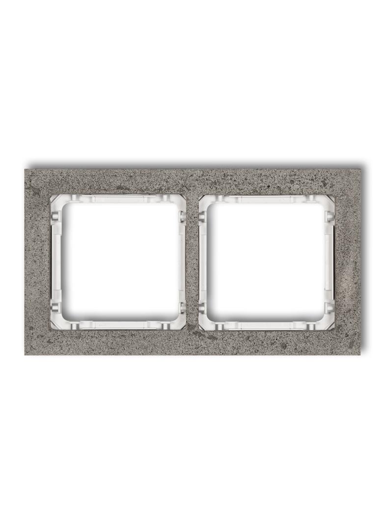 "DECO Ramka podwójna - beton (ramka: ciemnoszary