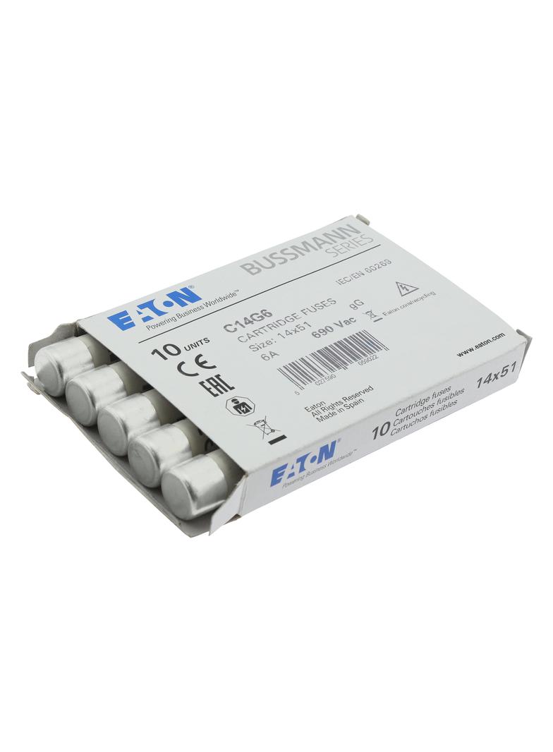 CYLINDRICAL FUSE 14 x 51 6A GG 690V AC Wkładka cylindryczna 14 x 51mm 6A GG 500V AC C14G6 EATON