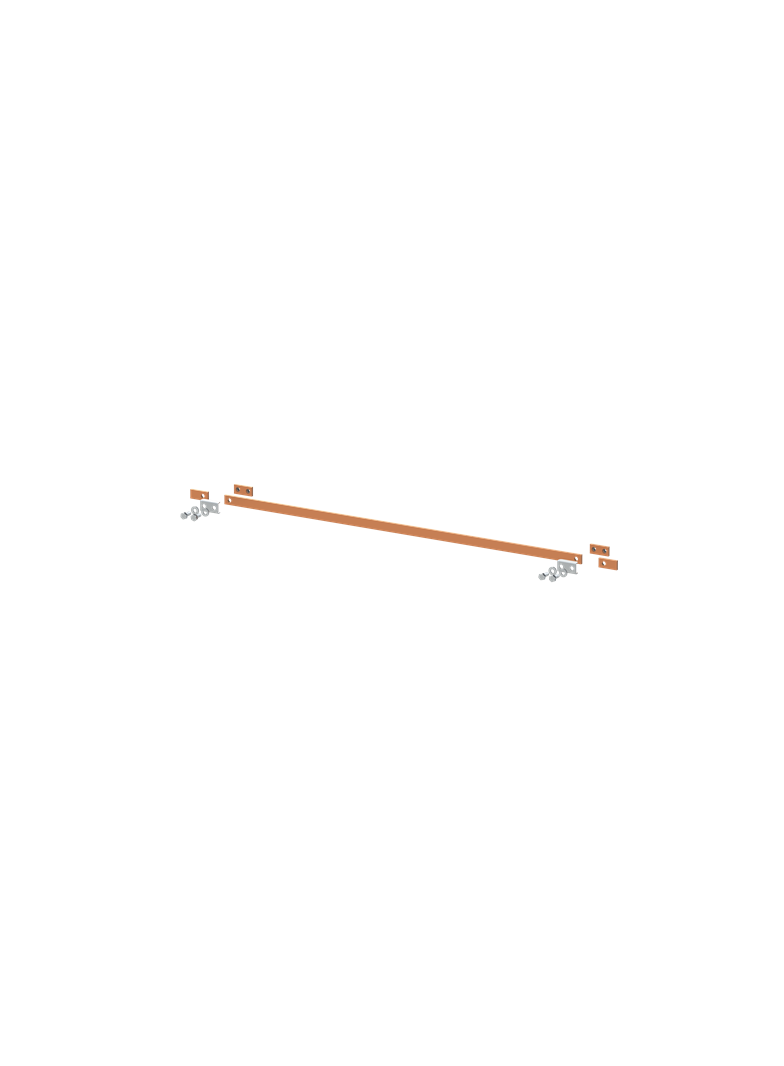 ZX2327 Szyna miedziana 20x5mm szerokość 4PW 1000mm V1, A2 (do samodzielnego montażu)