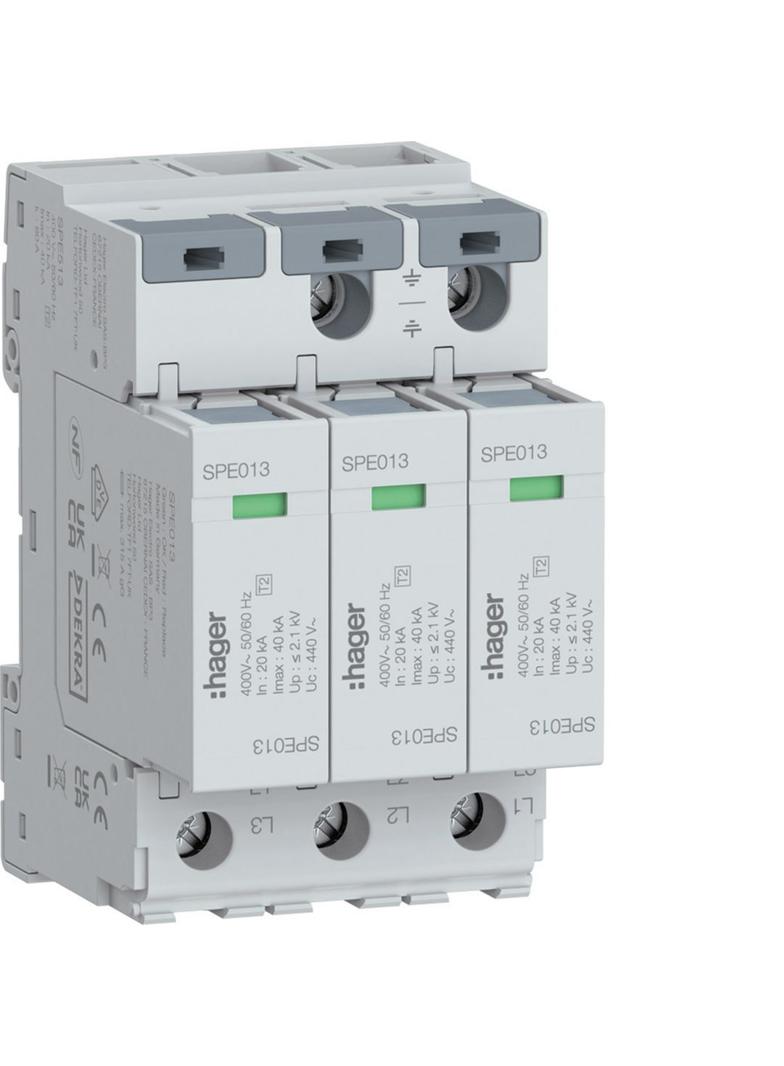 SPD Ogranicznik przepięć T2 3P 3+0 sieć IT In=20kA Imax=40kA Up?2,2kV