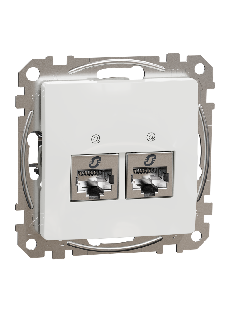Sedna Design & Elements, gniazdo komputerowe 2xRJ45 kat.6 STP, białe