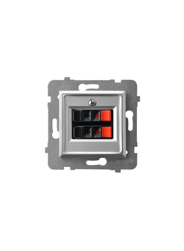 ARIA Gniazdo głośnikowe podwójne - kolor srebro