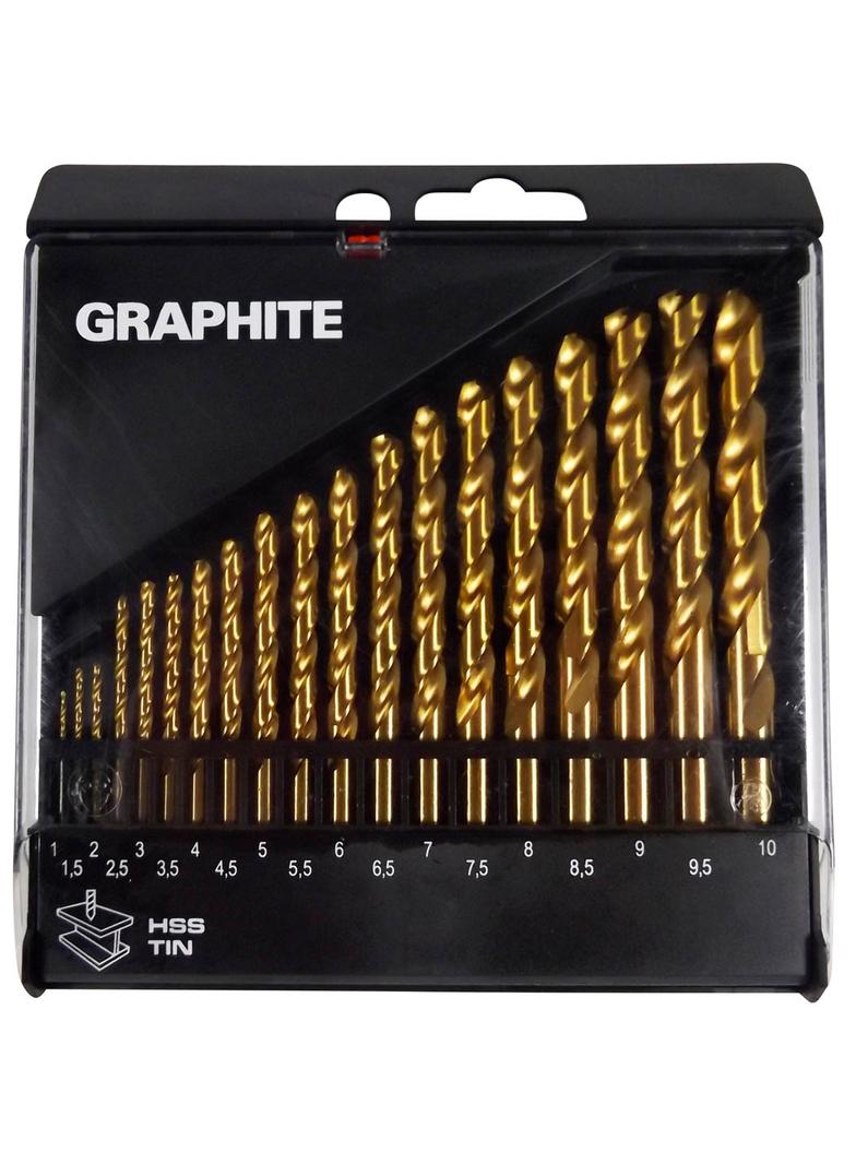 Wiertła do metalu HSS-TiN 1.0-10.0 mm, zestaw 19 szt.