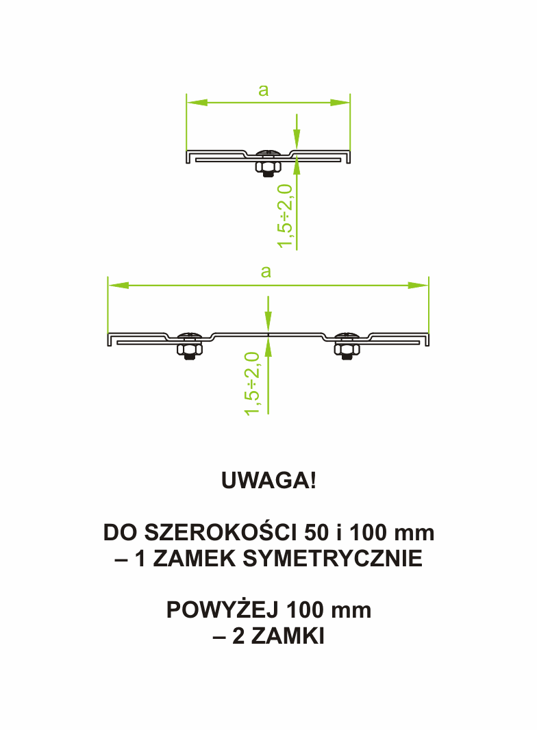 PZTKZP100 Pokrywa trójnika z zamk. 1,5 mm