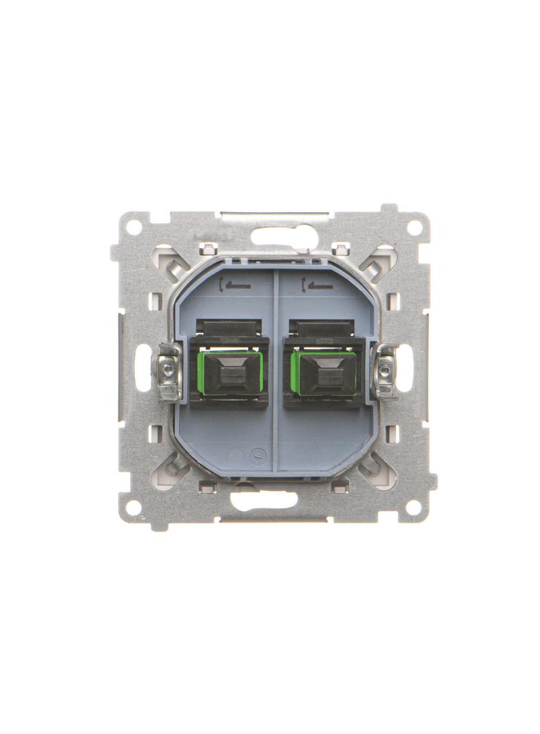 Simon 55 Gniazdo światłowodowe / optyczne podwójne SC/APC Aluminium mat TGS2.01/143 KONTAKT