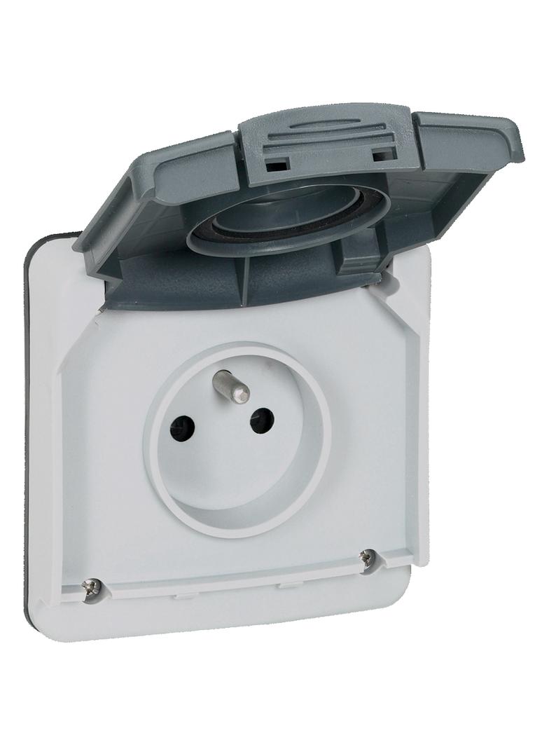 Plexo IP66 Gniazdo Pojedyncze Z Uziemieniem Z Klapką 16A 250 V Mechanizm Bez Puszki 090486 LEGRAND