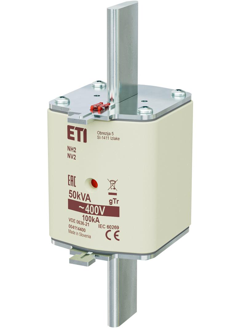 Wkładka topikowa NH transformatorowa NH2 gTr 72A 400V 50kVA 004114400 ETI