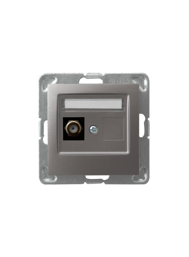 IMPRESJA Gniazdo antenowe typu F pojedyncze - kolor tytan