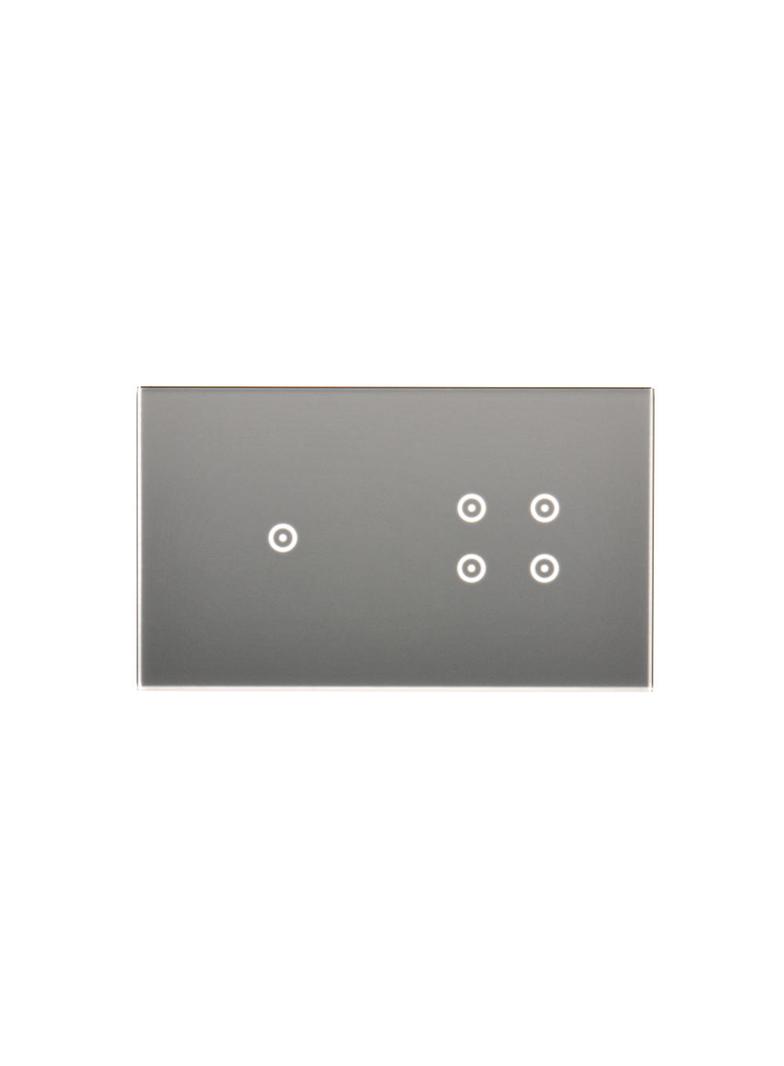 Simon 54 Touch Panel dotykowy S54 Touch 2 moduły 1 pole dotykowe + 4 pola dotykowe srebrna mgła DSTR214/71 KONTAKT
