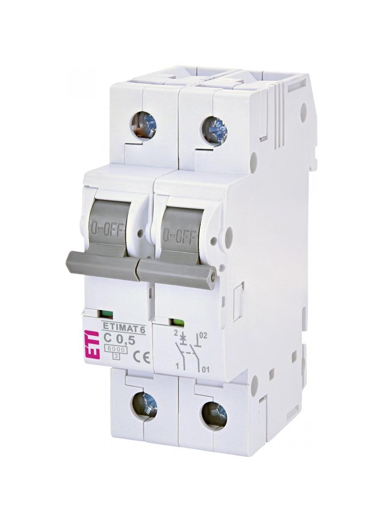 Wyłącznik nadprądowy MAT 6 1P+N C0,5A 002142501 ETI