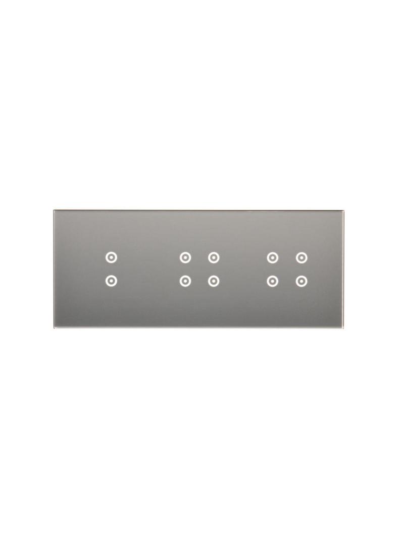 Simon 54 Touch Panel dotykowy S54 Touch 3 moduły 2 pola dotykowe pionowe + 4 pola dotykowe +  4 pola dotykowe srebrna mgła DSTR3344/71 KONTAKT