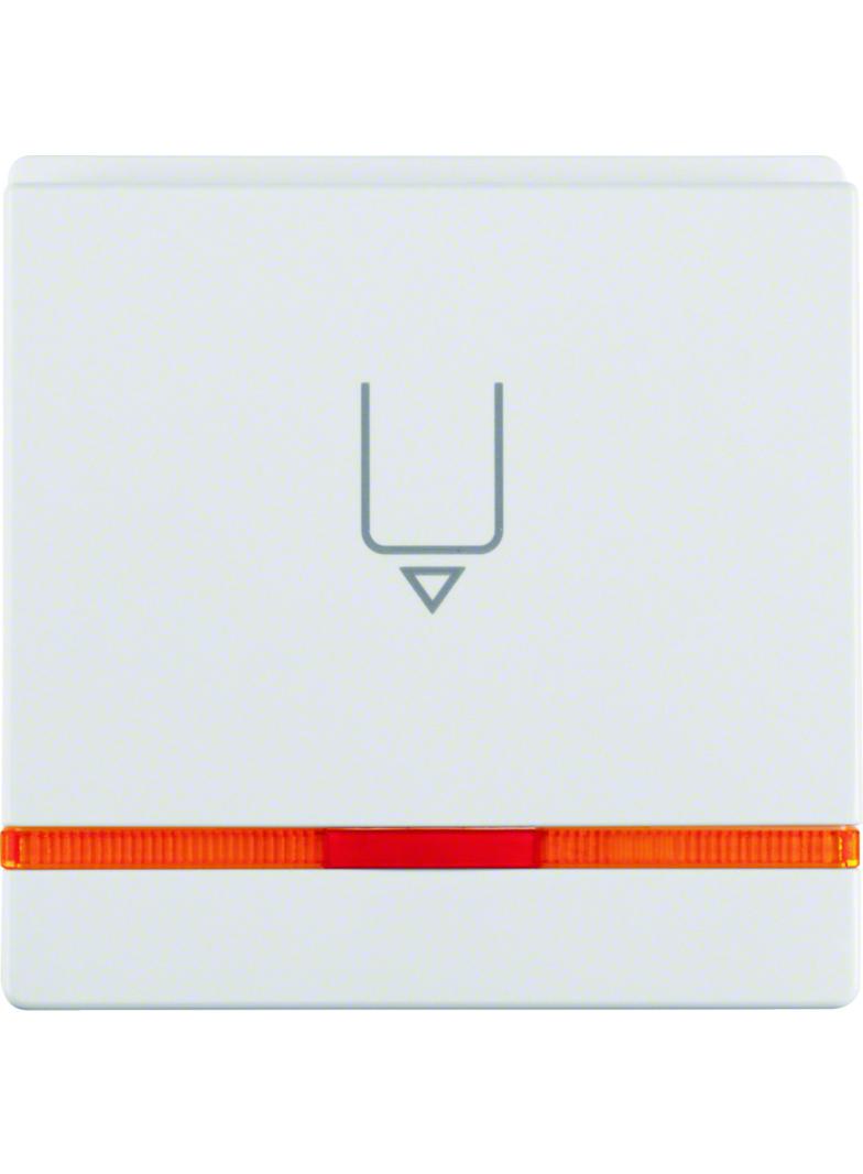 BERKER Q.x Nasadka do łącznika na kartę hotelową z nadrukiem i pomarańczową soczewką biały aksamit 1