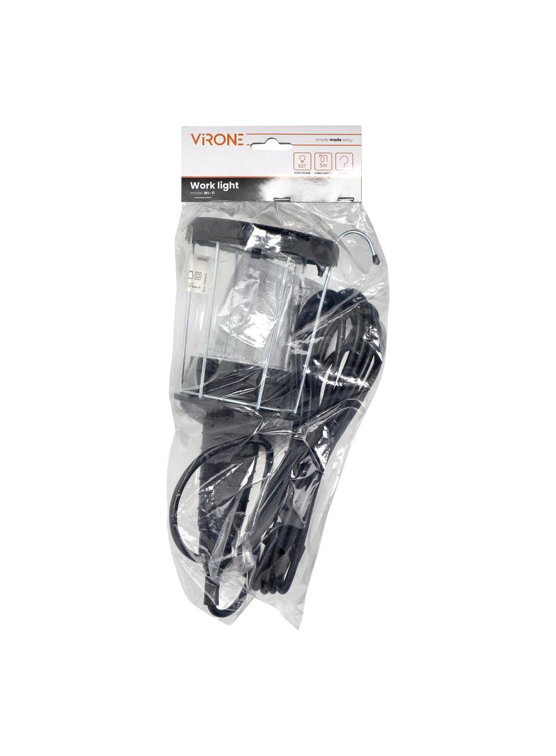Lampa warsztatowa E27, max.60W, IP20,szklany klosz