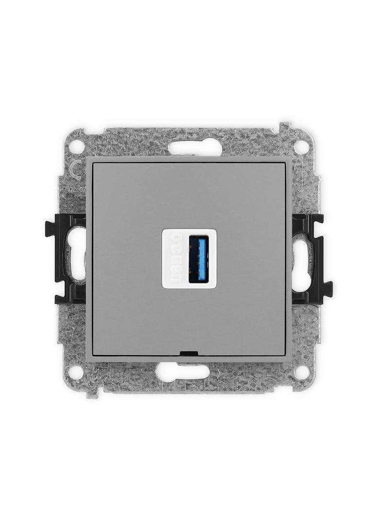 MINI Gniazdo pojedyncze USB A-A 3.0, bez pola opisowego szary mat 27MGUSBBO-5 KARLIK