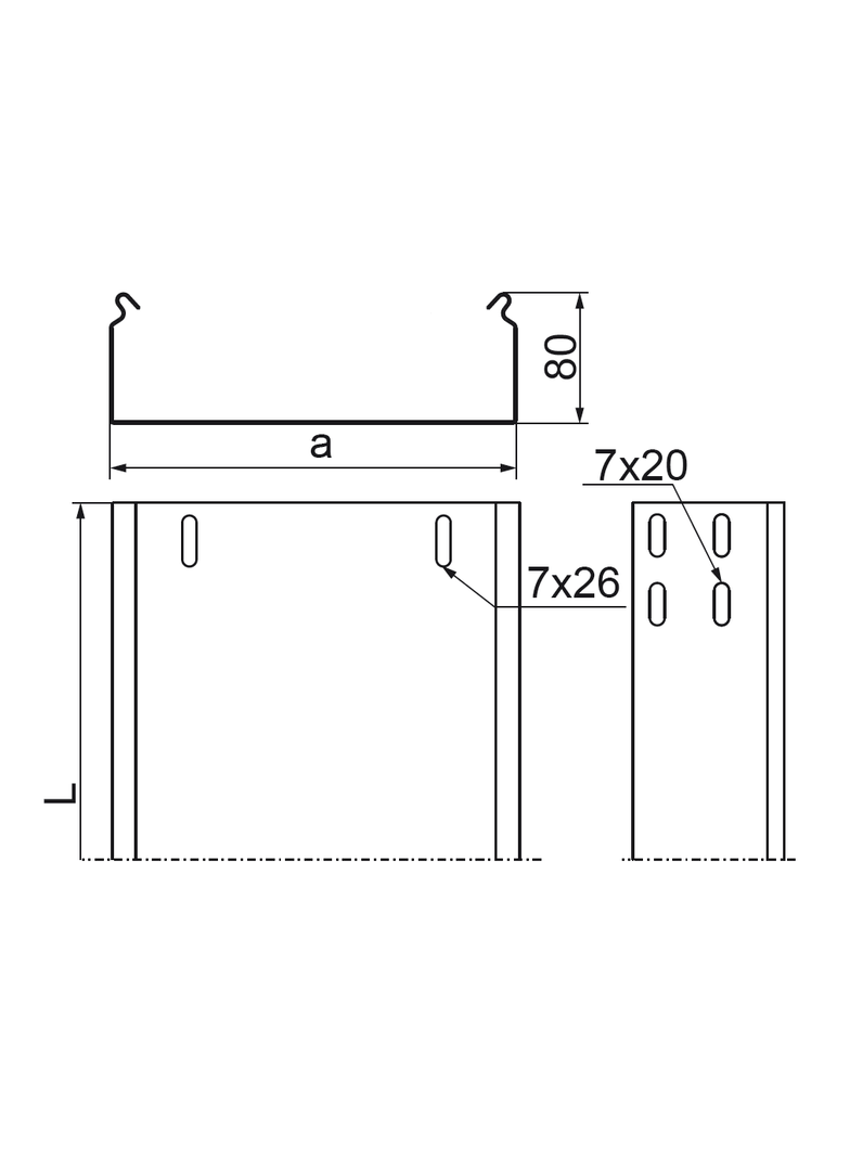 KBP400H80/3 KORYTKO 1,5 MM