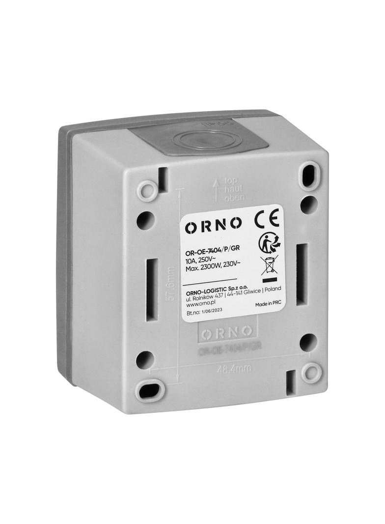 Przycisk dzwonek z podświetleniem AQUATIC PRO IP55, 10A, 230V AC, Szaro-Grafitowy OR-OE-7404/P/GR ORNO