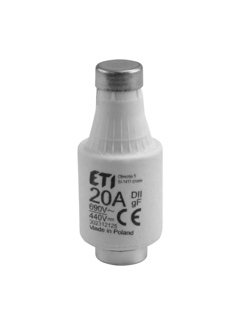 Wkładka topikowa DII gF 500V/20A 100 szt. FLI-01(DII)/20/25 ORNO