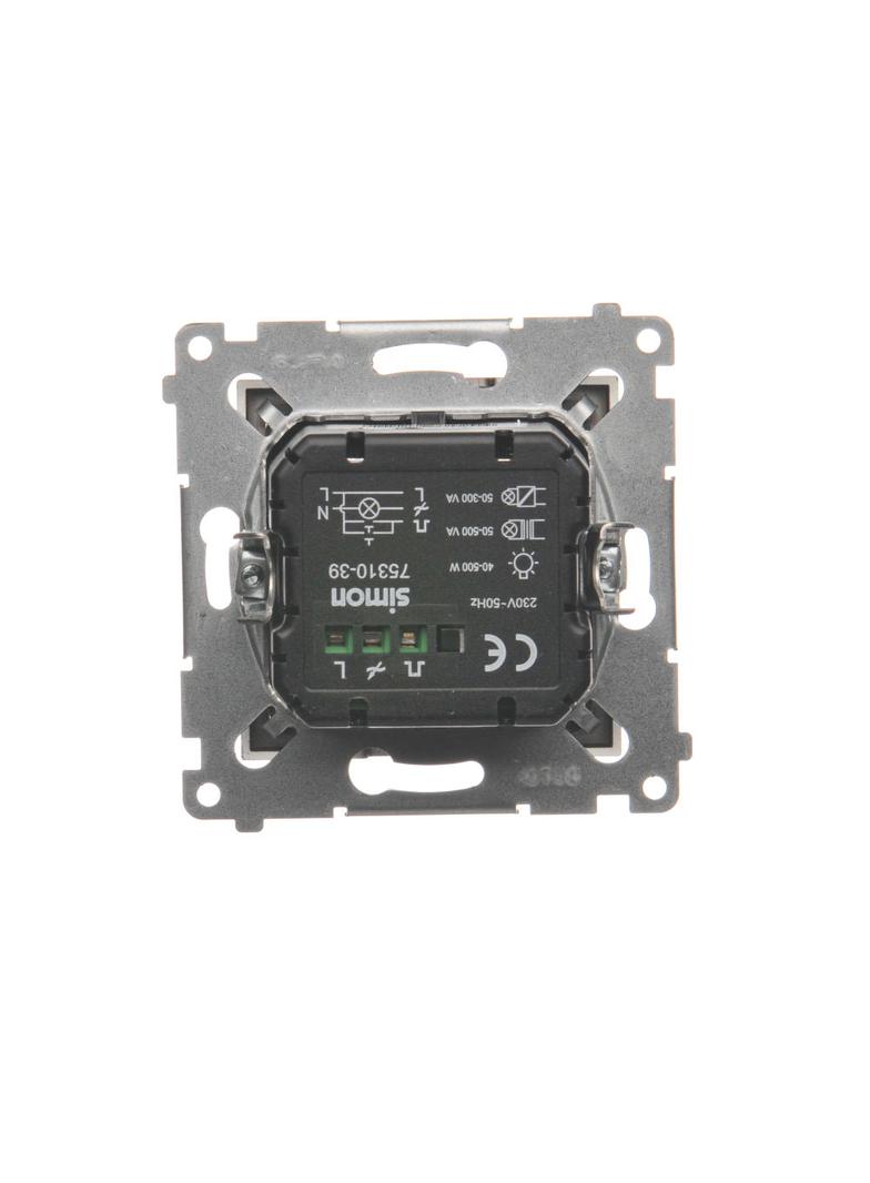 Simon 54 Ściemniacz dwuprzyciskowy 40–500 W (300 VA) brąz mat D75310.01/46 KONTAKT