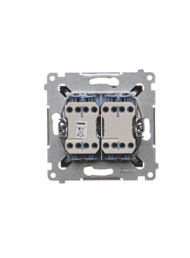 Simon 54 Łącznik krzyżowy podwójny 10A 250V szybkozłączka czarny DW7/2.01/49 KONTAKT