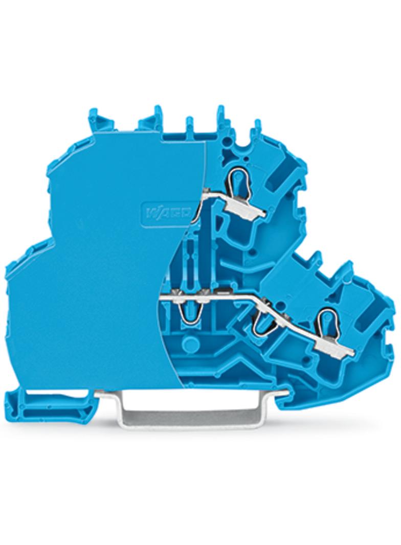 Złączka szynowa 2-pietrowa 2,5mm2 N/N niebieska TOPJOBS /50szt./ 2002-2204/099-000 WAGO