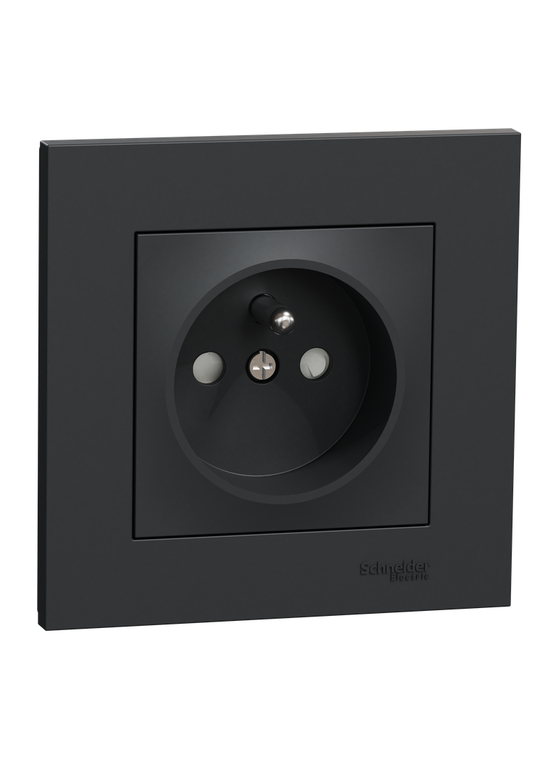Miluz ED, Gniazdo zasilające 2P+PE 16A, antracyt