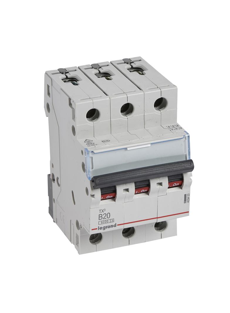 WYŁĄCZNIK NADPRĄDOWY S 303 3P B 20A 6000A SERII TX3, Legrand