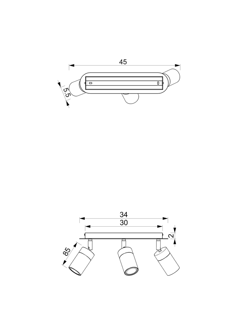 Milagro plafon (reflektorki) Joker GU10 złoto/niebieski MLP7724