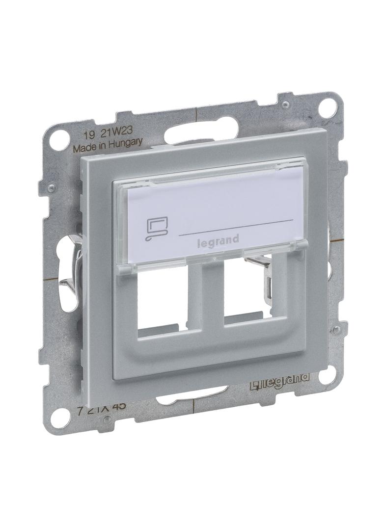 Suno Adapter Keystone Podwójny Aluminium 721345 LEGRAND