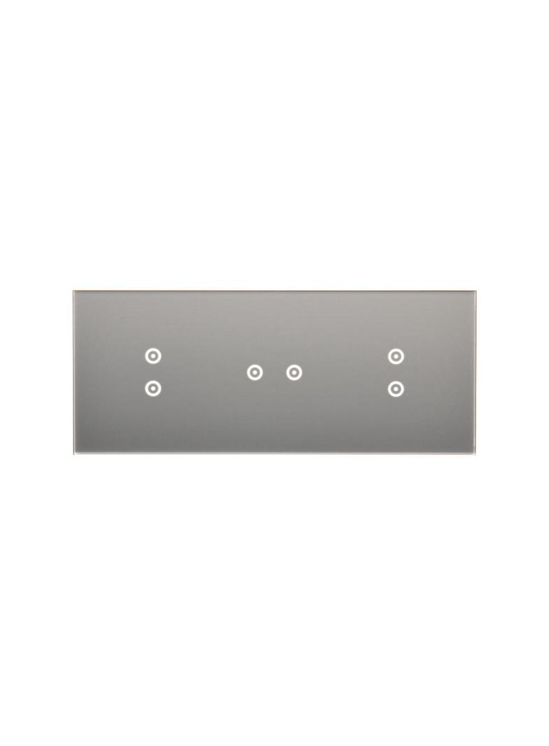 Simon 54 Touch Panel dotykowy S54 Touch 3 moduły 2 pola dotykowe pionowe + 2 pole dotykowe poziome + 2 pola dotykowe pionowe srebrna mgła DSTR3323/71 KONTAKT