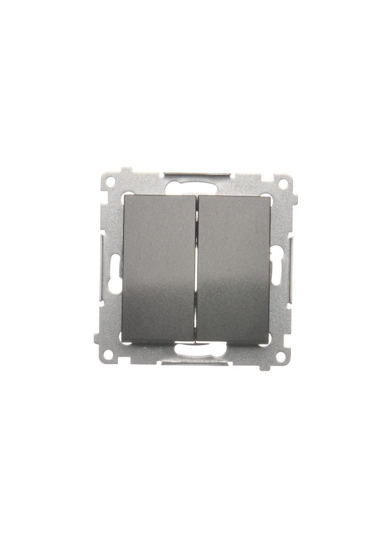 Simon 54 Łącznik krzyżowy podwójny bez piktogramu 10A 250V szybkozłączka antracyt DW7/2.01/X/48 KONTAKT