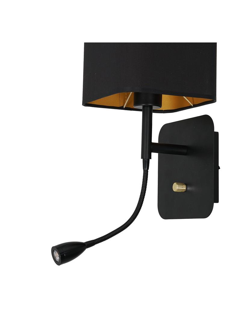 Milagro kinkiet Napoli E27 + LED 1W 90lm 4000K czarno/złoty ML6366