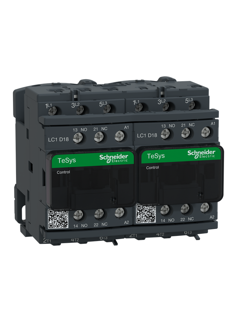 Układ nawrotny TeSys D AC3 18A 3P 1NO 1NC cewka 24VAC zaciski skrzynkowe LC2D18B7V