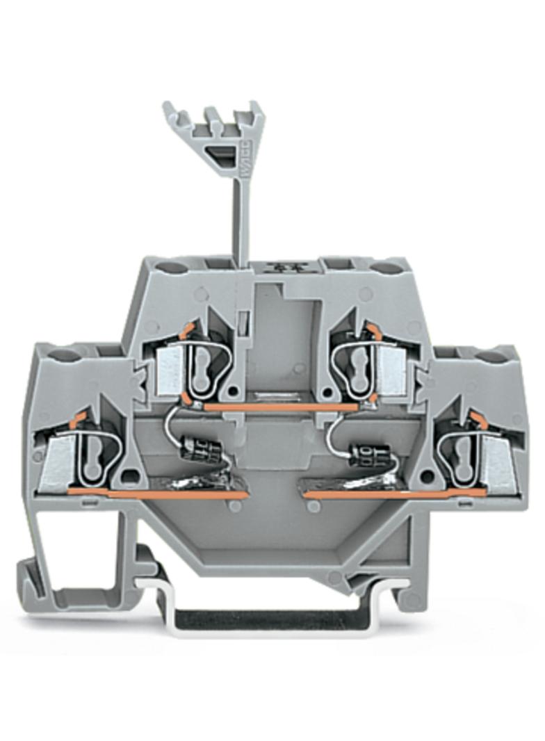 Złączka szynowa 2‑piętrowa diodowa 2,5mm2 szara 280‑941/281‑489 /50szt./ WAGO