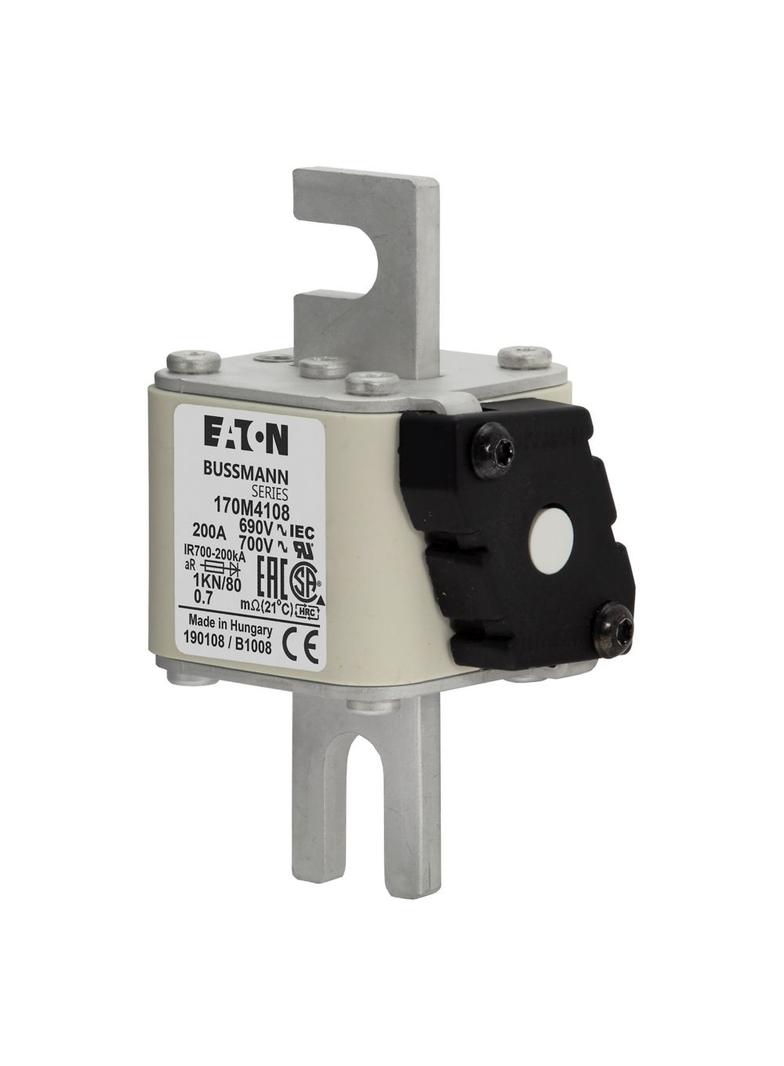 200A 690V 1KN/80 aR INDICATOR FUSE Wkładka szybka 200A AC 690V DIN 1 53x69x108 mm aR DIN 170M4108 EA