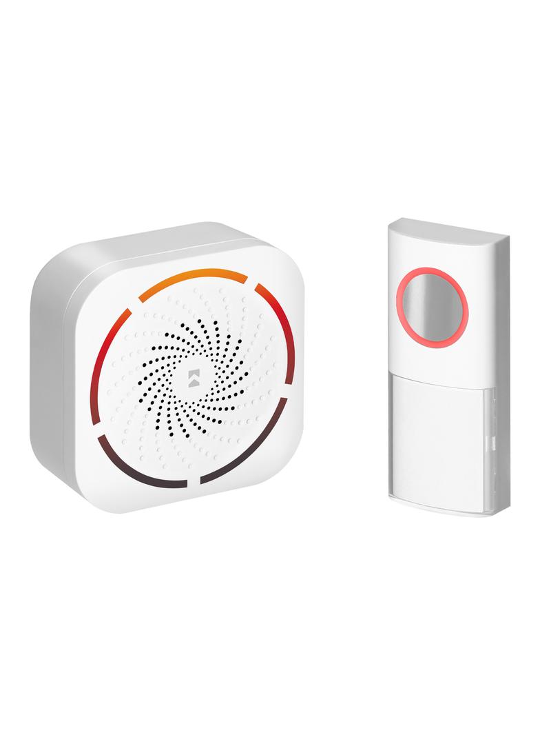 TULO DC , dzwonek bezprzewodowy bateryjny, learning system, 36 dźwięków, 150m, biały