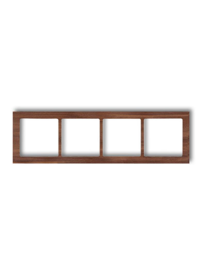 DECO Ramka uniwersalna poczwórna - drewno (orzech amerykański)