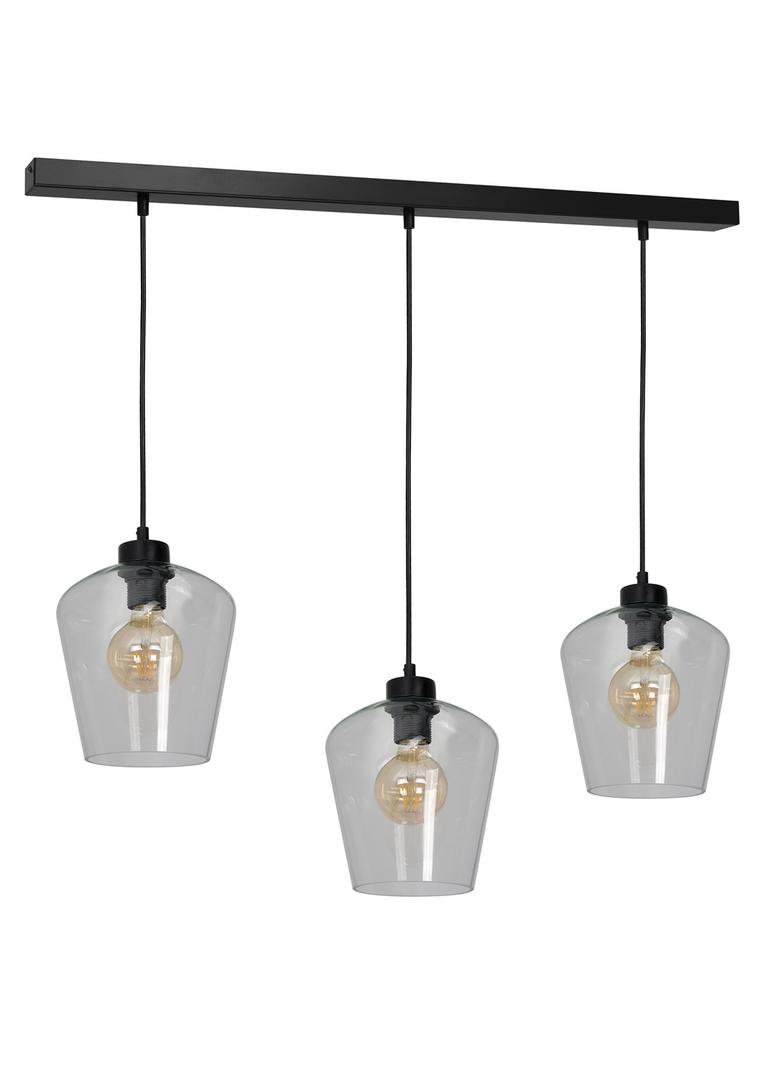 Milagro lampa wisząca Santiago Clear 3xE27 czarna MLP6608