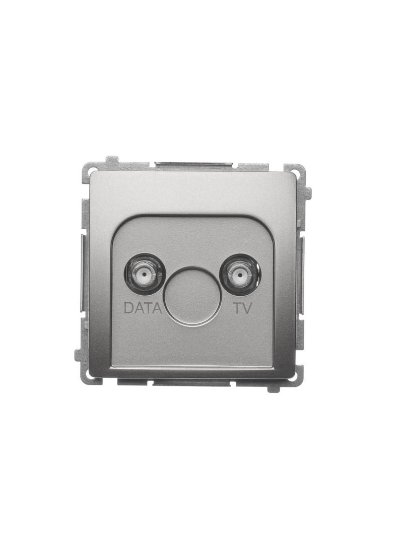 Simon Basic Gniazdo antenowe TV-DATA 1x wejście: 5–1000 MHz satynowy