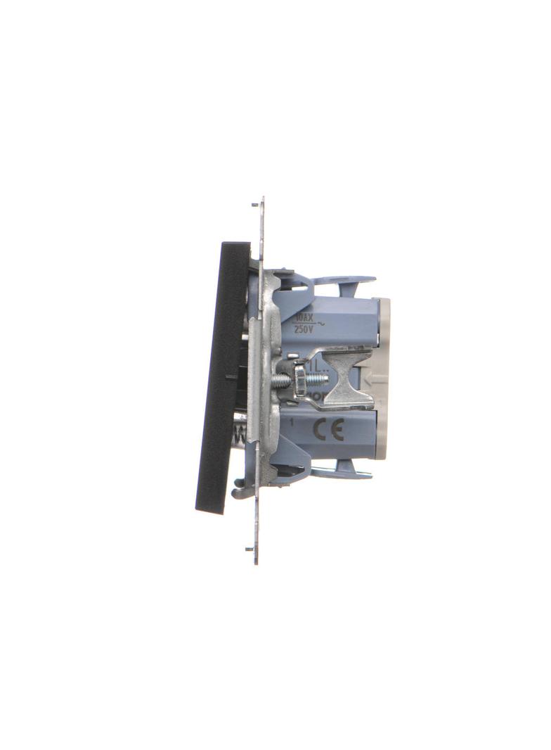 Simon 55 Przycisk zwierny pojedynczy zwierny z podświetleniem LED szybkozłączka Czarny mat