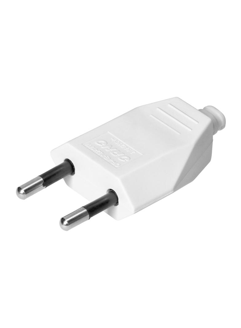 Wtyczka płaska bez uziemienia 2,5A 250V biały poliwęglan 1 sztuka OR-AE-13241/W ORNO