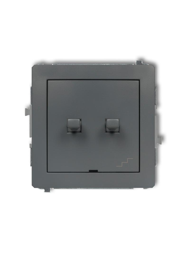 DECO Mechanizm łącznika podwójnego schodowego w stylu amerykańskim grafitowy mat