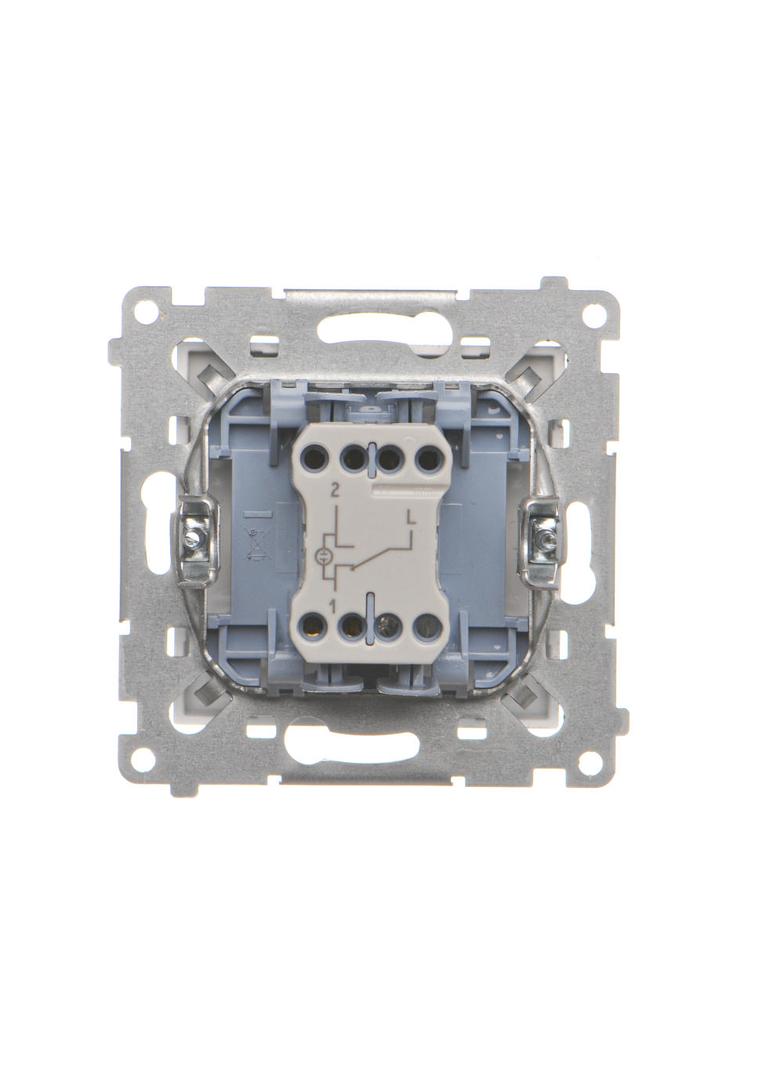 Simon 55 Łącznik schodowy z podświetleniem LED podświetlenie jakW łączniku pojedynczym szybkozłączka Aluminium mat TW6L.01/X/143 KONTAKT
