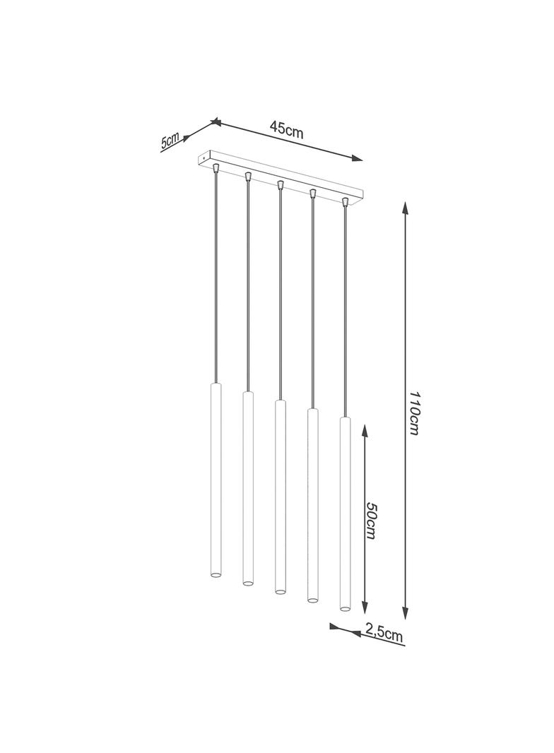 Sollux Lampa wisząca PASTELO 5L złota SL.1173