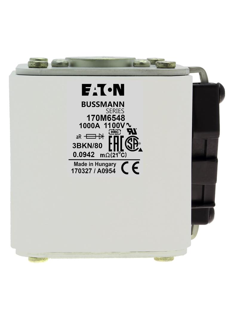FUSE 1000A 1100V 3BKN/80 AR Wkładka szybka 1000A AC 1100V rozmiar 3 76x92x83 mm aR IEC UL 170M6548 E