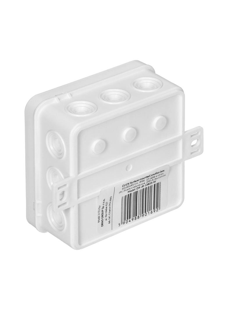 Puszka n/t CLICK IP54 12 przepustów kablowych 85x85x41mm biały OR-JB-13803/W ORNO