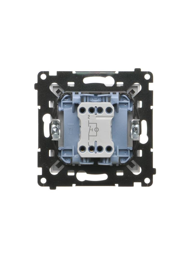 Simon 55 Przycisk zwierny pojedynczy zwierny z podświetleniem LED szybkozłączka Biały mat