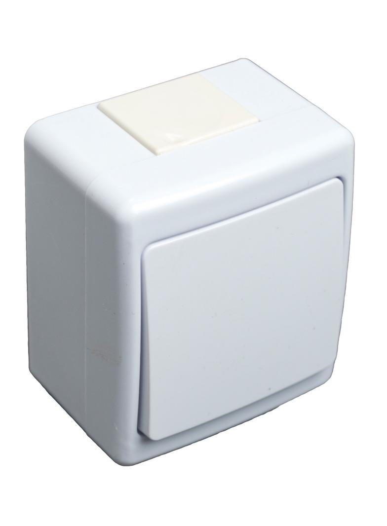 Wyłącznik BETA, pojedynczy, jednobiegunowy, IP44, biały