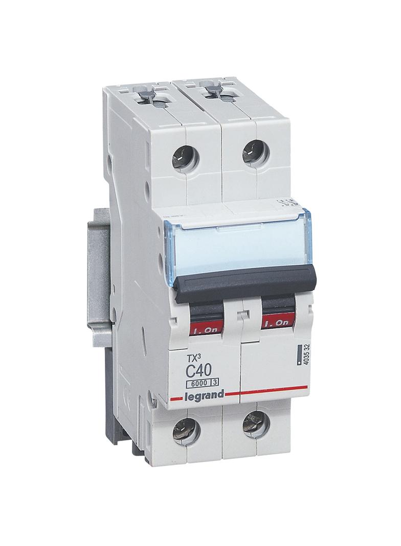 WYŁĄCZNIK NADPRĄDOWY S 302 2P C 40A 6000A SERII TX3, Legrand