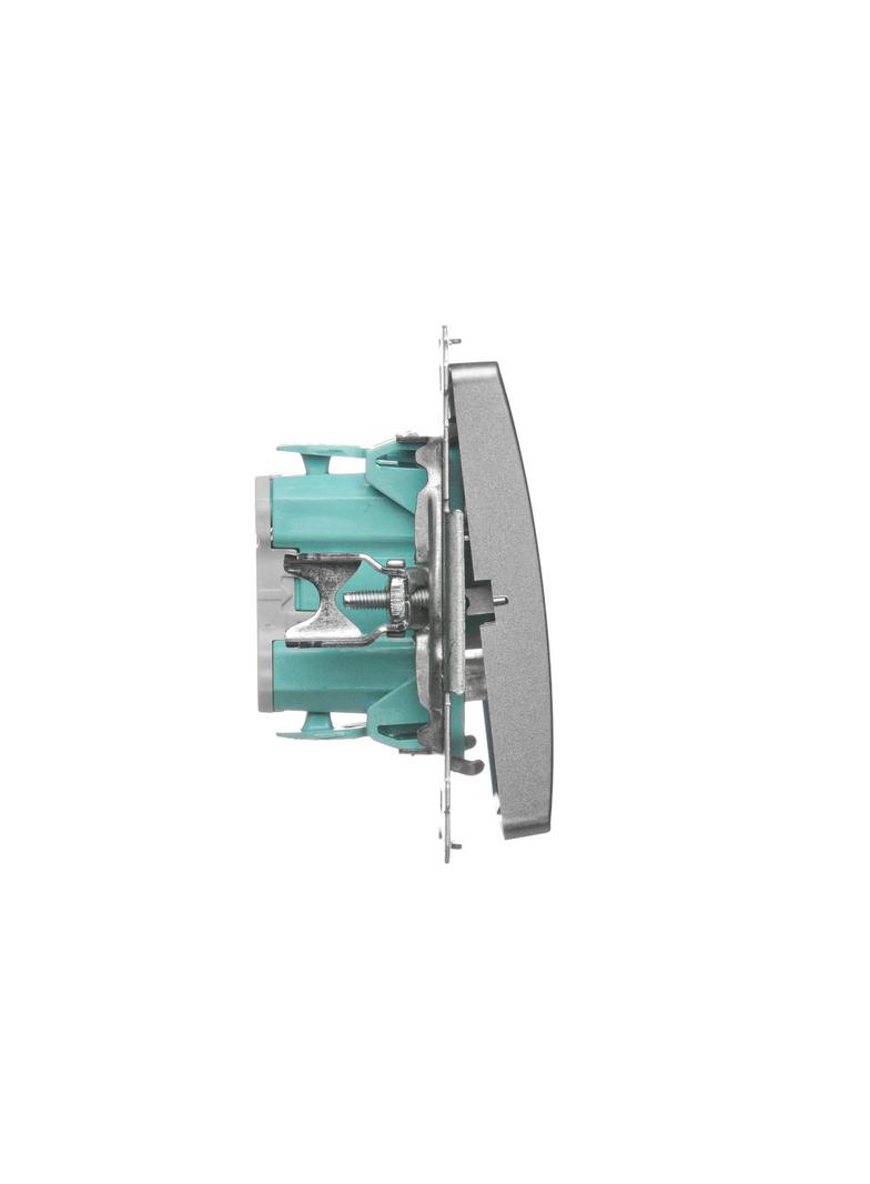 Simon Basic Przycisk światło z podświetleniem LED na 24V 10A 24V szybkozłączka srebrny mat